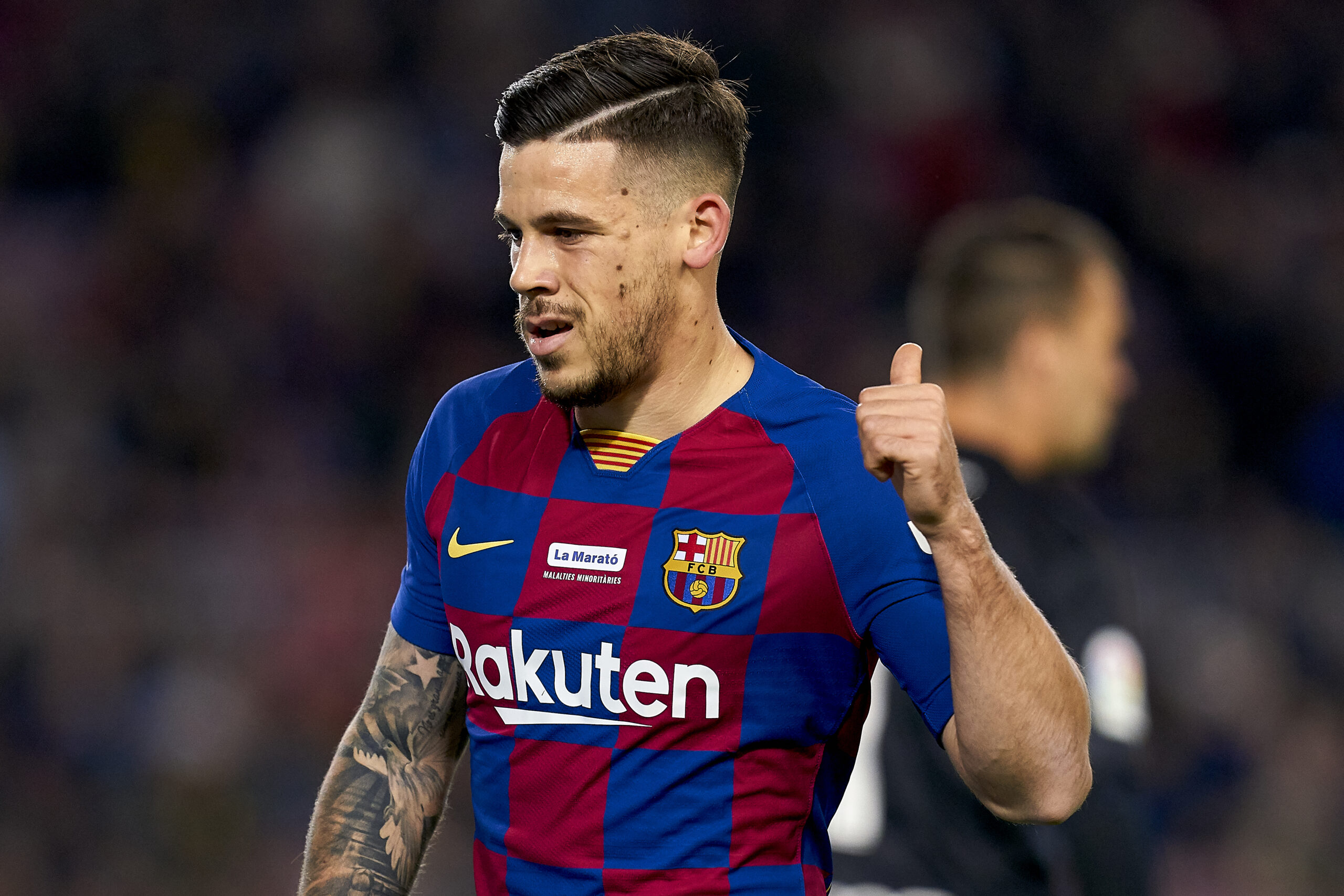 former Barcelona midfielder was hospitalized after his genitalia were bitten by a dog.